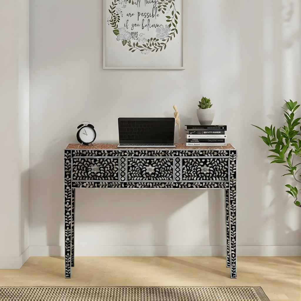Rajvansh Mother of Pearl Inlay Console Table