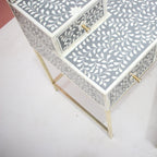 Mandvi Bone Inly Dressing Table with Seating Stool