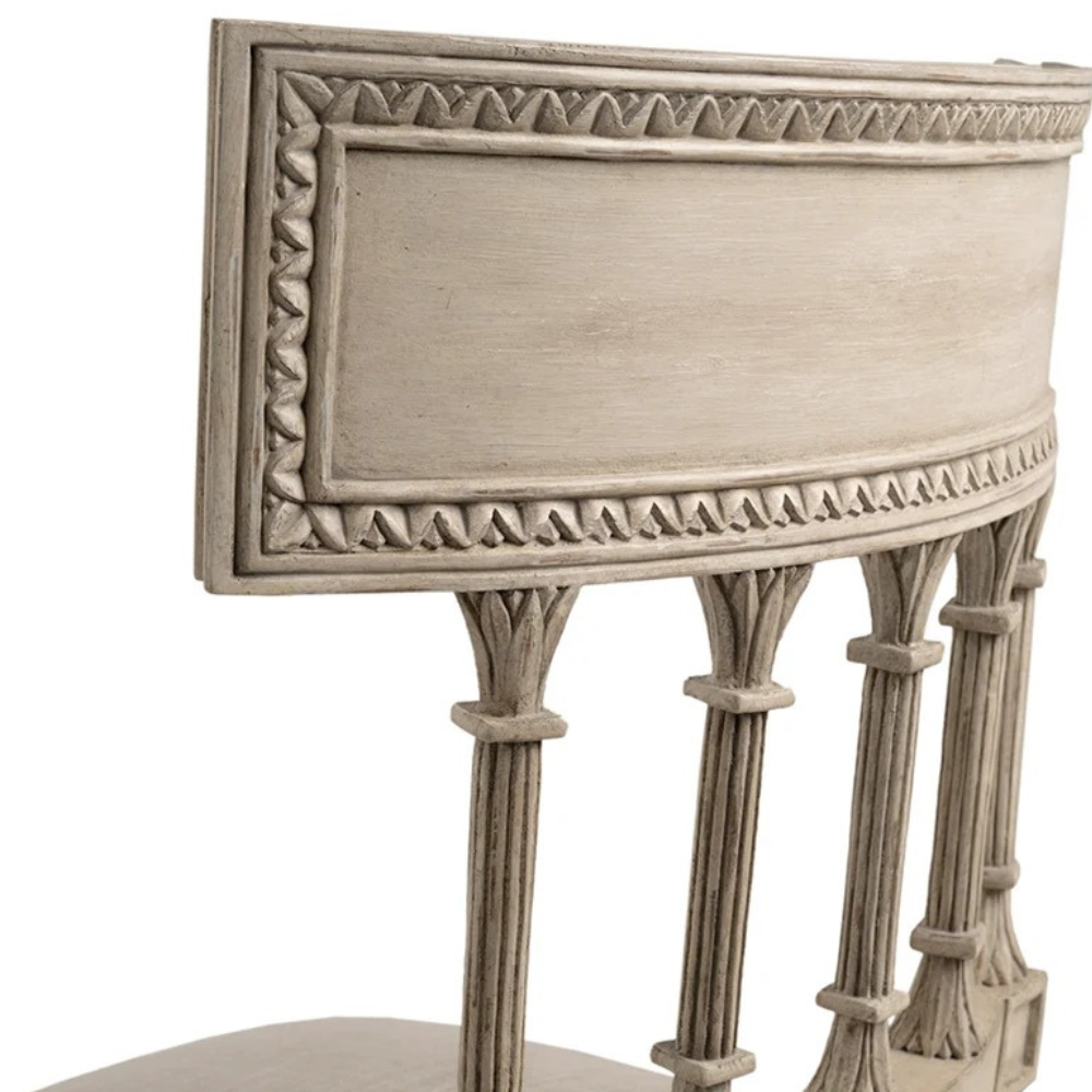 Taj Living Hand-Carved Solid Wood Dining Chair – Distress Antique Finish