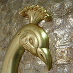 Virasat Handmade Brass Golden Peacock Wardrobe