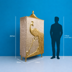 Virasat Handmade Brass Golden Peacock Wardrobe