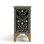 Nakashi Black & White Bone Inlay Buffet Cabinet with 3 Drawers & 4 Doors