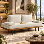 Naysa Sheesham Wood Sofa Cum Bed – Honey Finish