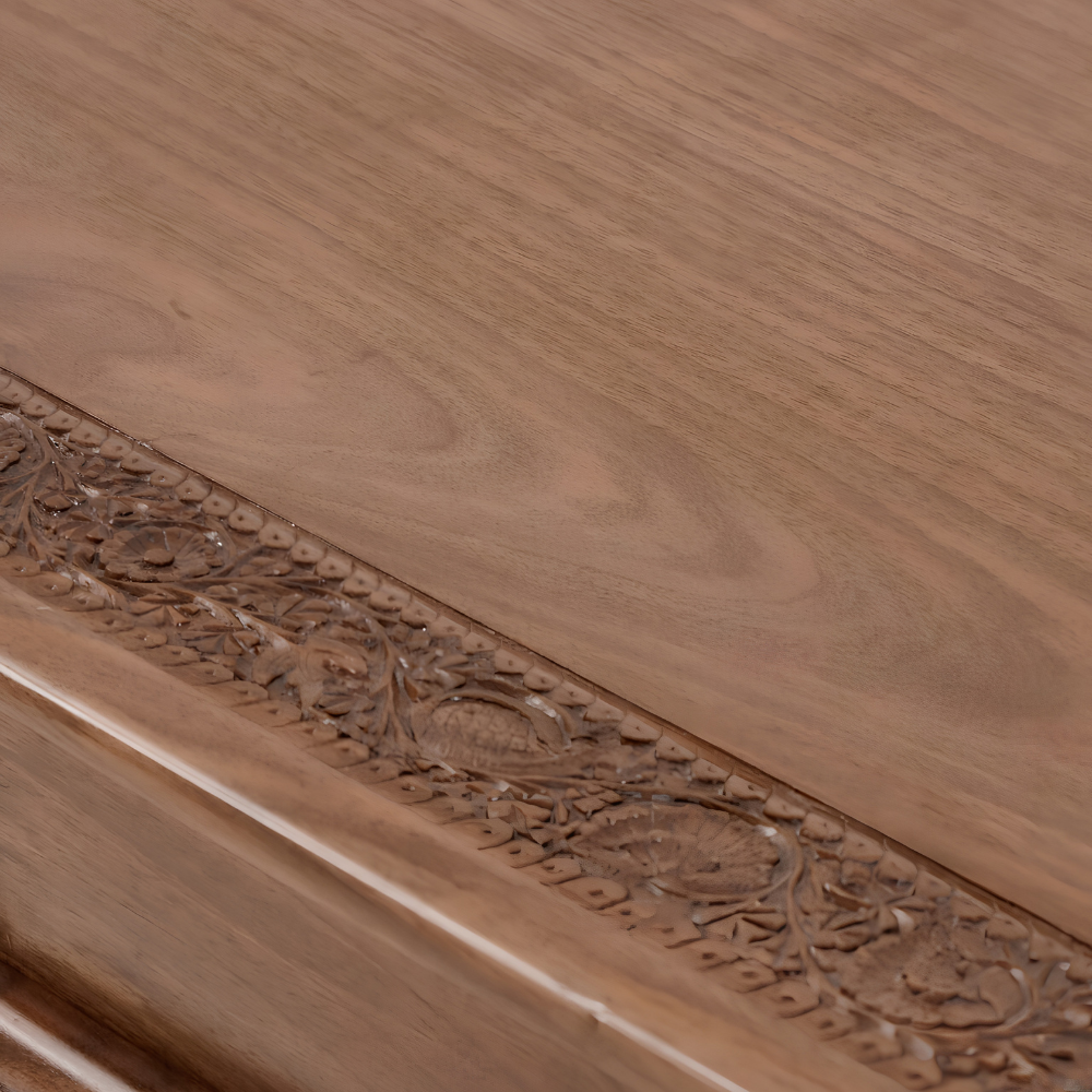 Rajwada Hand-Carved Wooden Sideboard – 6-Drawer & 2-Door Ornate Storage Cabinet