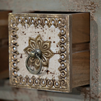 Modern Solid Wood & Brass Accent Console With Drawers