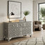 Maharaja Bone Inlay 7 Drawer Chest of Drawers - Black Floral