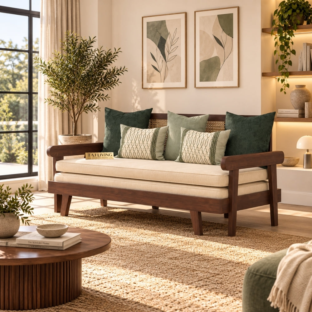 Signature Day Bed with Hand-Framed Backrest and Extendable Lounge