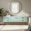 Handmade Bone inlay Media Console Table with Brass Knobs