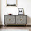 Dharohar Black and White Bone inlay Sideboard with Hinged Storage Doors